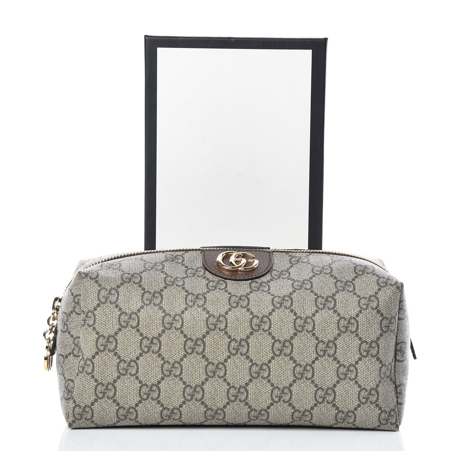 Gucci Soft GG Supreme Monogram Calfskin Large Ophidia Cosmetic Case Beige Ebony New Acero 10 of 10