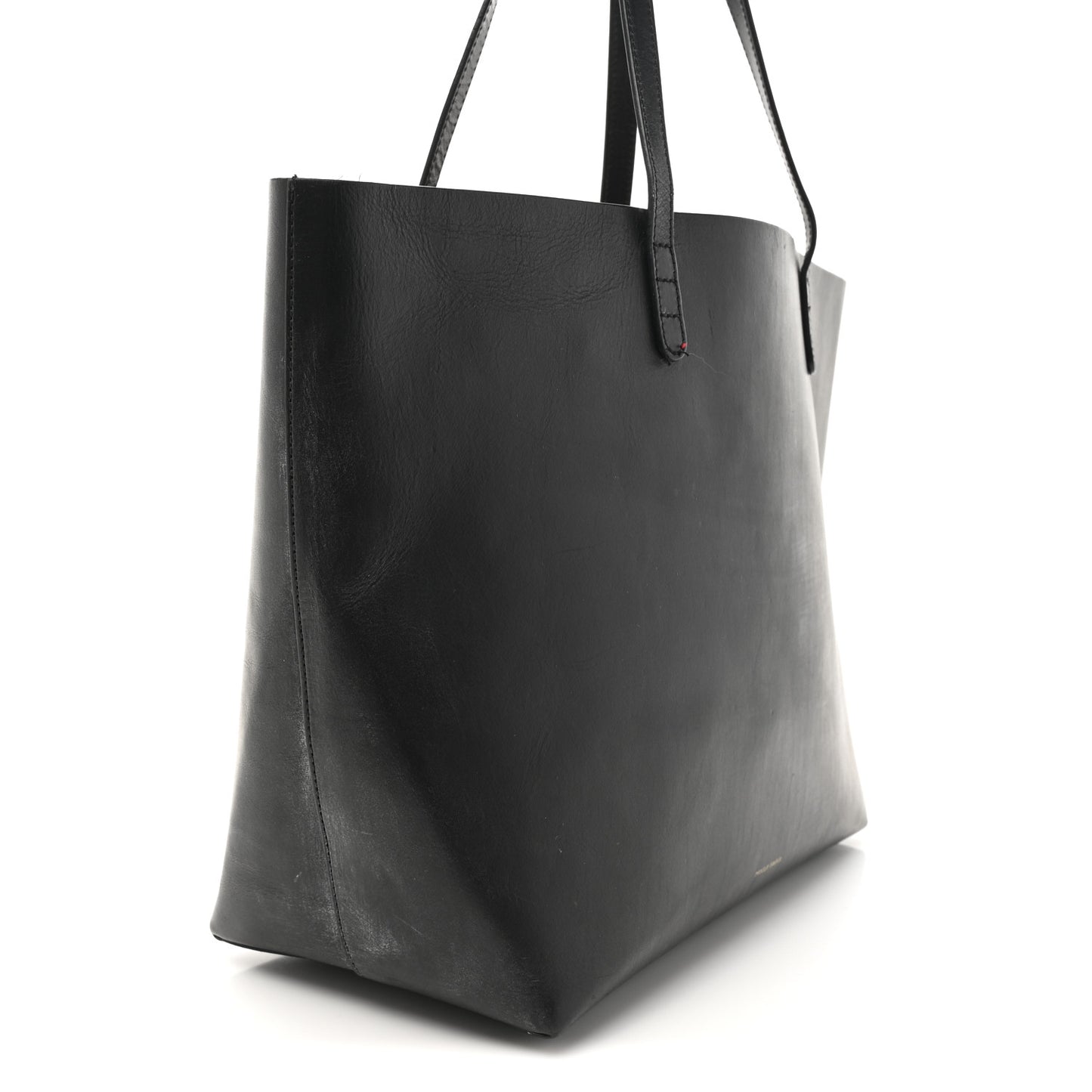 Calfskin Shopping Tote Black Flamma