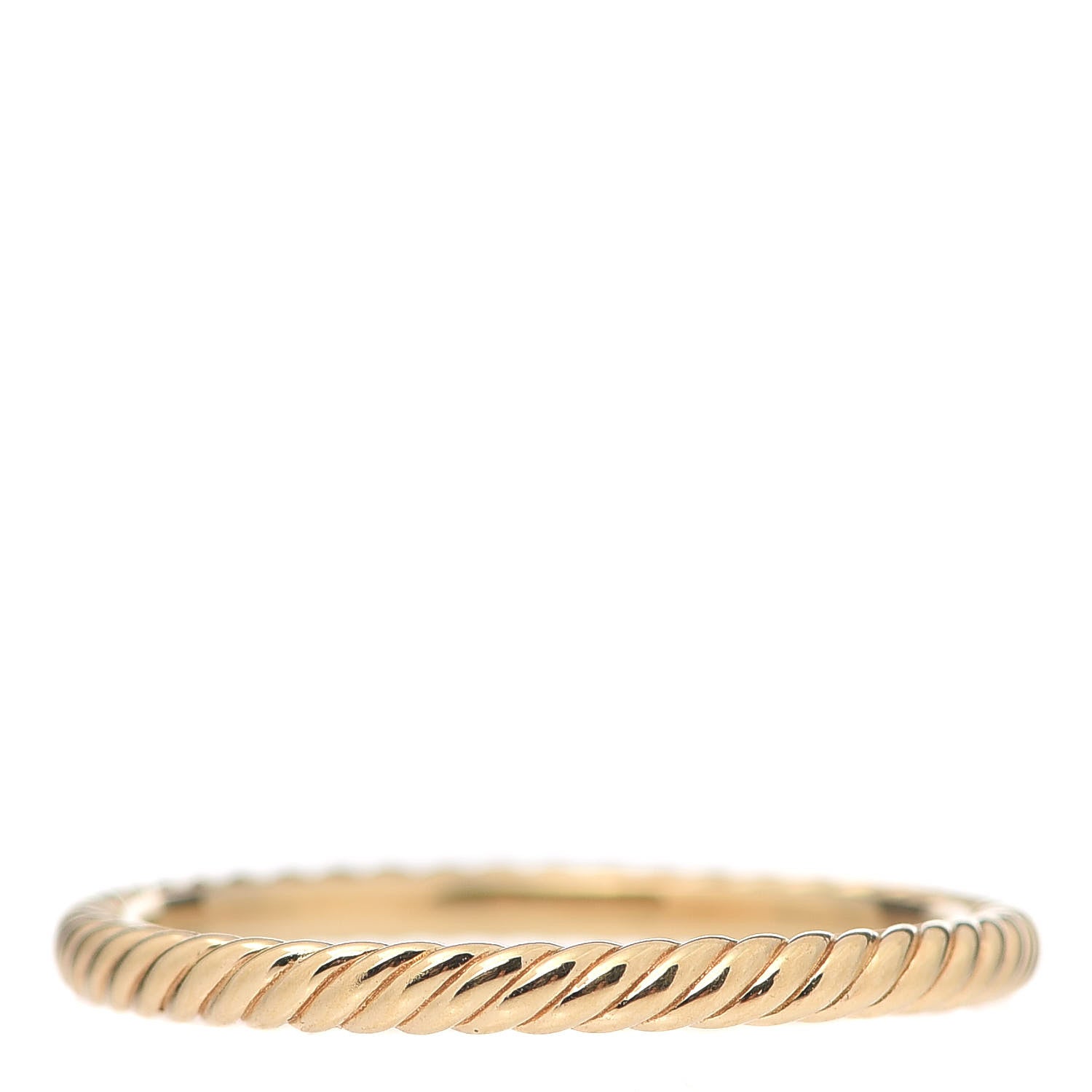 David Yurman 18K Yellow Gold 2mm Cable Classics Band Ring 57 8 1 of 5