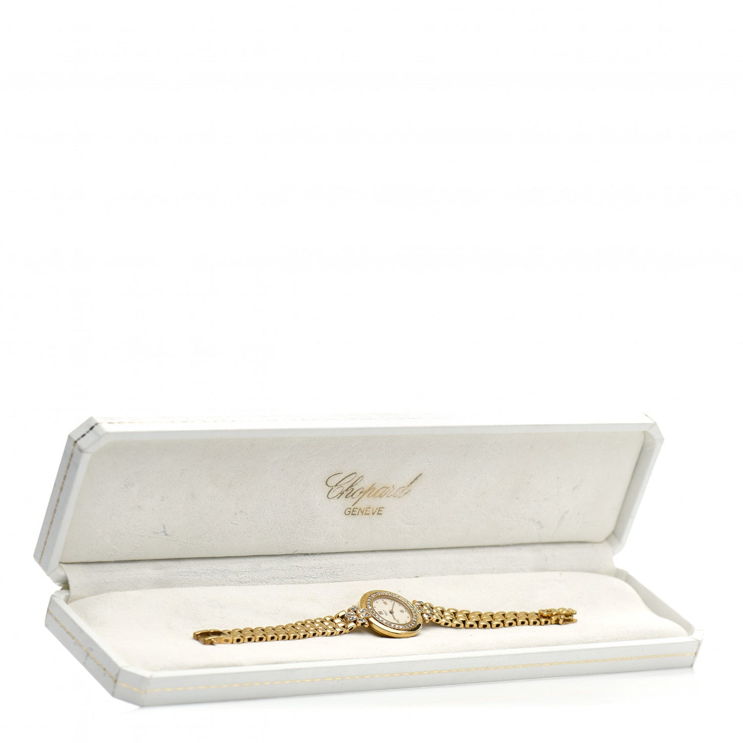 18K Yellow Gold Diamond Bezel 22mm Quartz Watch