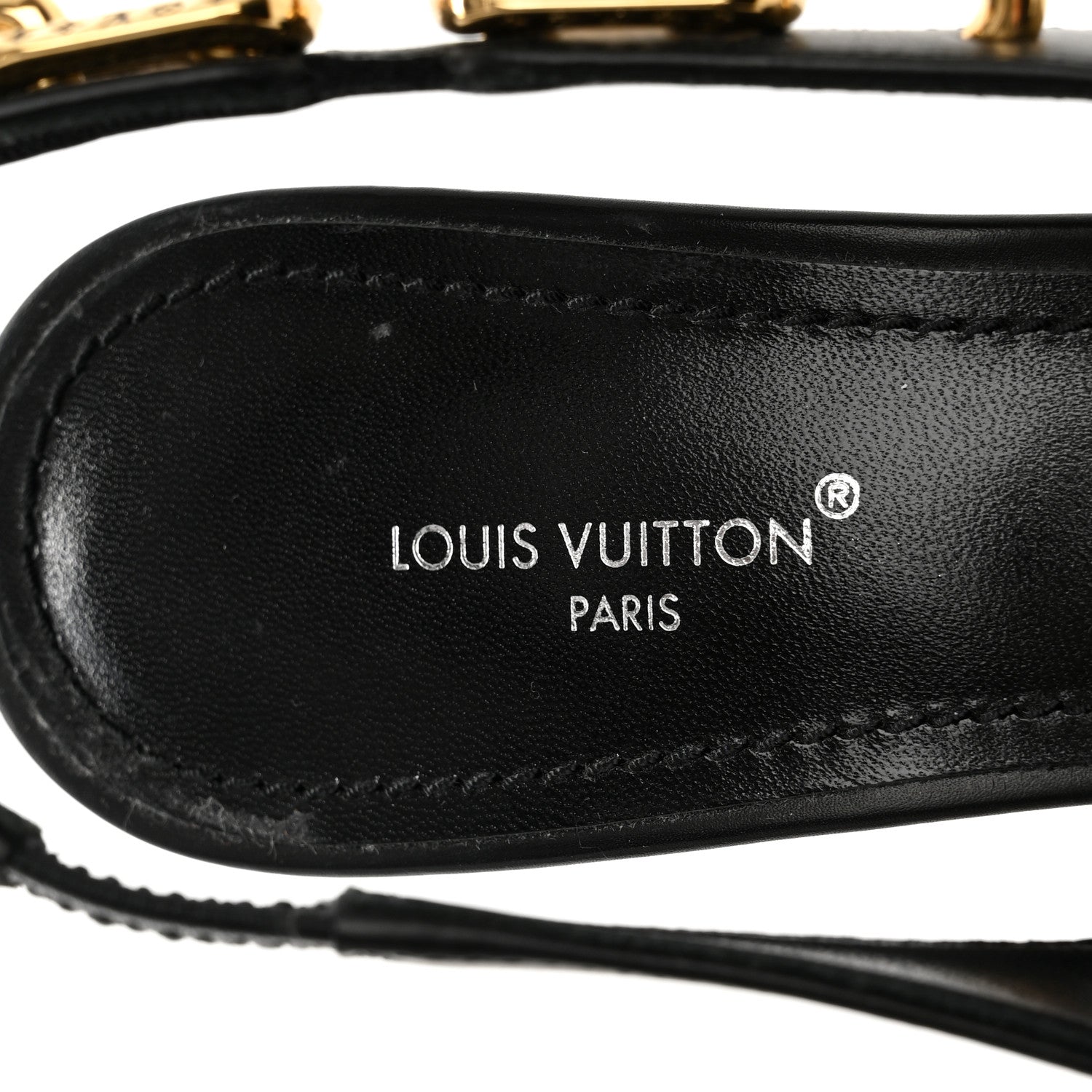 Louis Vuitton Calfskin Sparkle Slingback Pumps 36.5 Black 7 of 13
