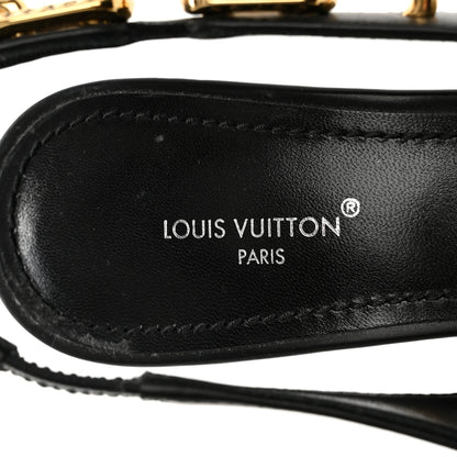 Louis Vuitton Calfskin Sparkle Slingback Pumps 36.5 Black 7 of 13