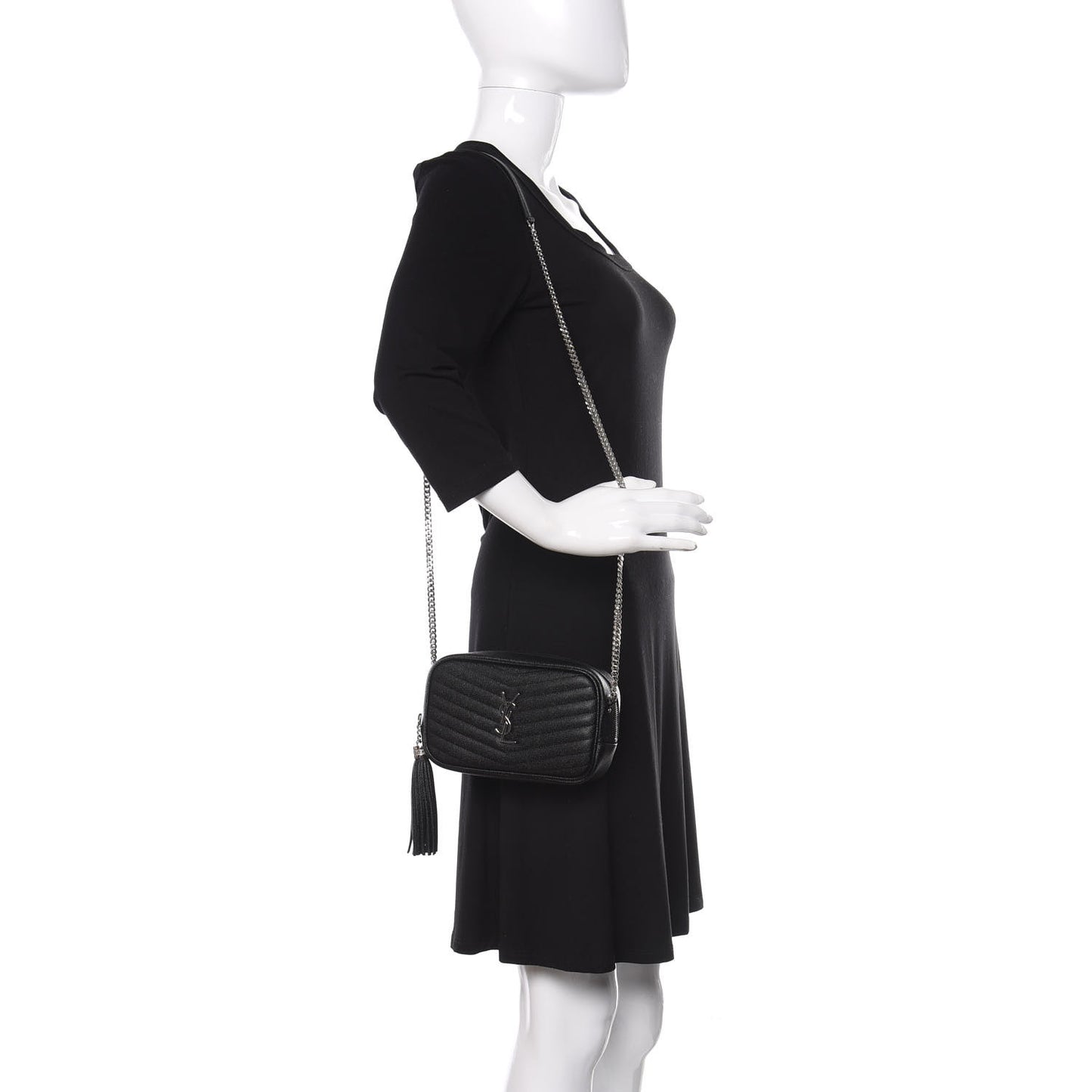 Grain De Poudre Matelasse Monogram Mini Lou Camera Bag Black