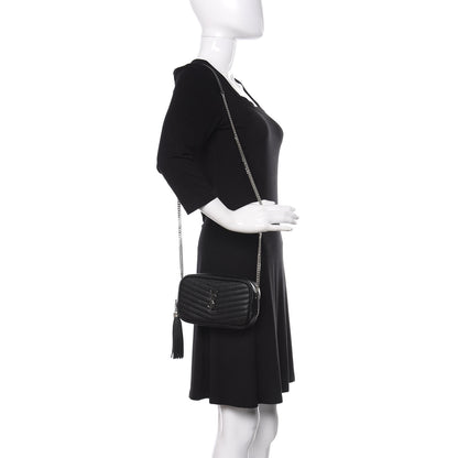 Saint Laurent Grain De Poudre Matelasse Monogram Mini Lou Camera Bag Black 2 of 11