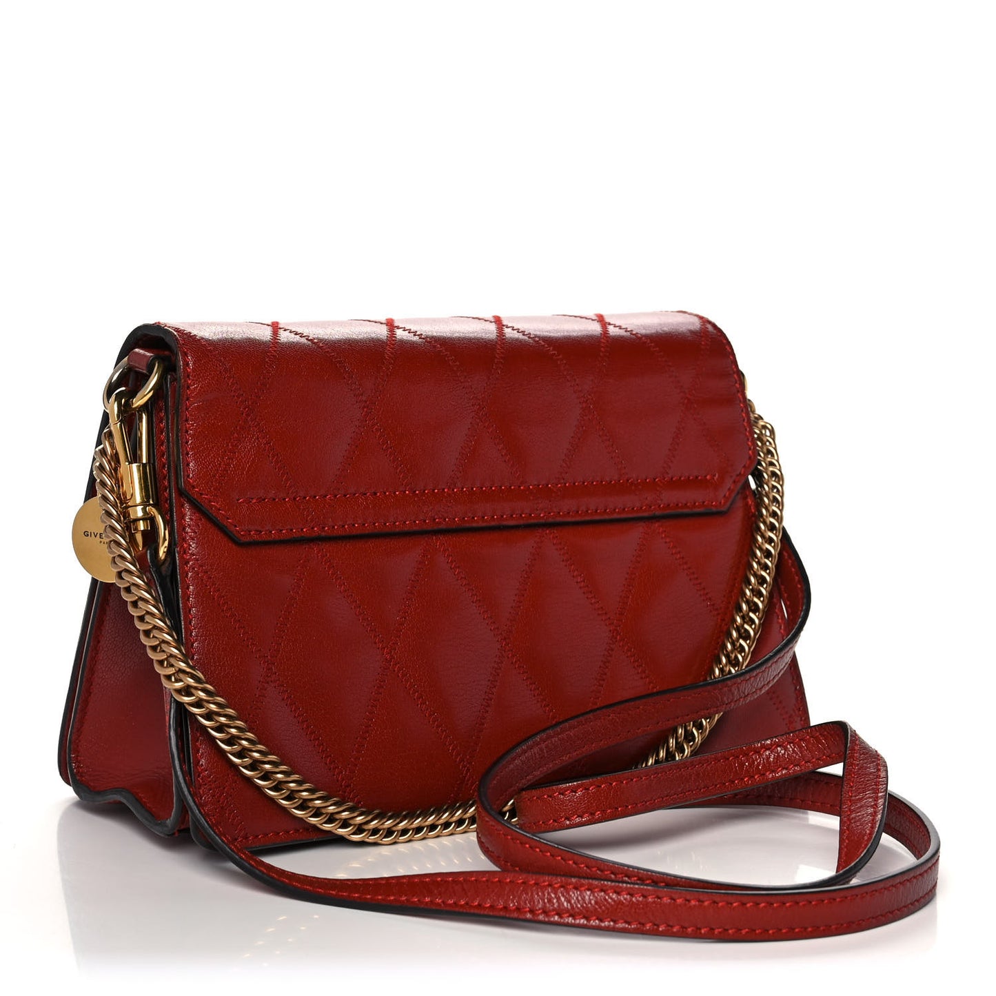 Goatskin Quilted Small GV3 Shoulder Bag Vermilion