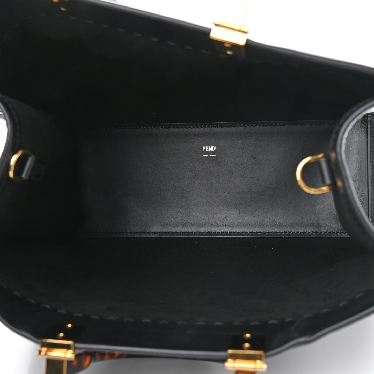 Vitello King Plexiglass Medium Fendi Sunshine Shopper Tote Black