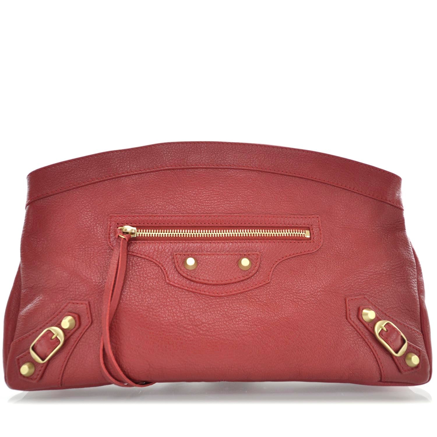 Balenciaga Chevre Premier Clutch Red 1 of 7
