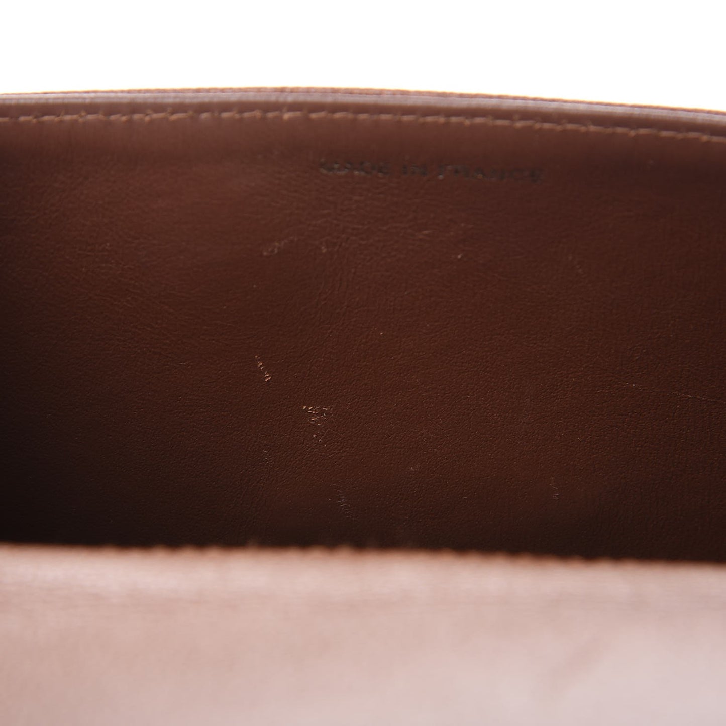 Grained Calfskin Shoulder Bag Brown