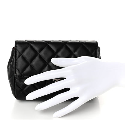 Chanel Lambskin Quilted Flap Cosmetic Case Black 2 of 10