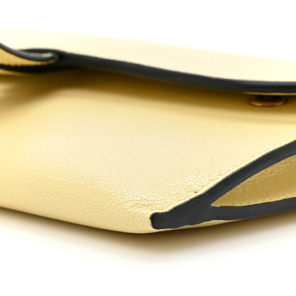 Christian Dior Goatskin Saddle Long Wallet With Chain Pastel Yellow 12 of 14