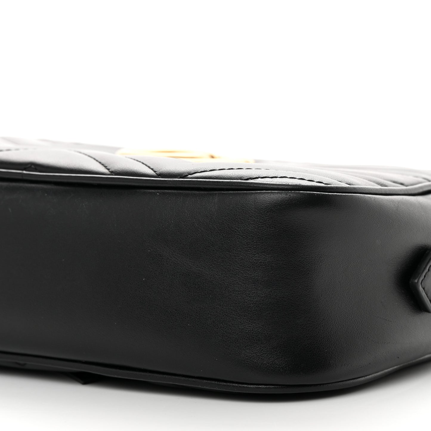 Calfskin Matelasse Small GG Marmont Chain Shoulder Bag Black