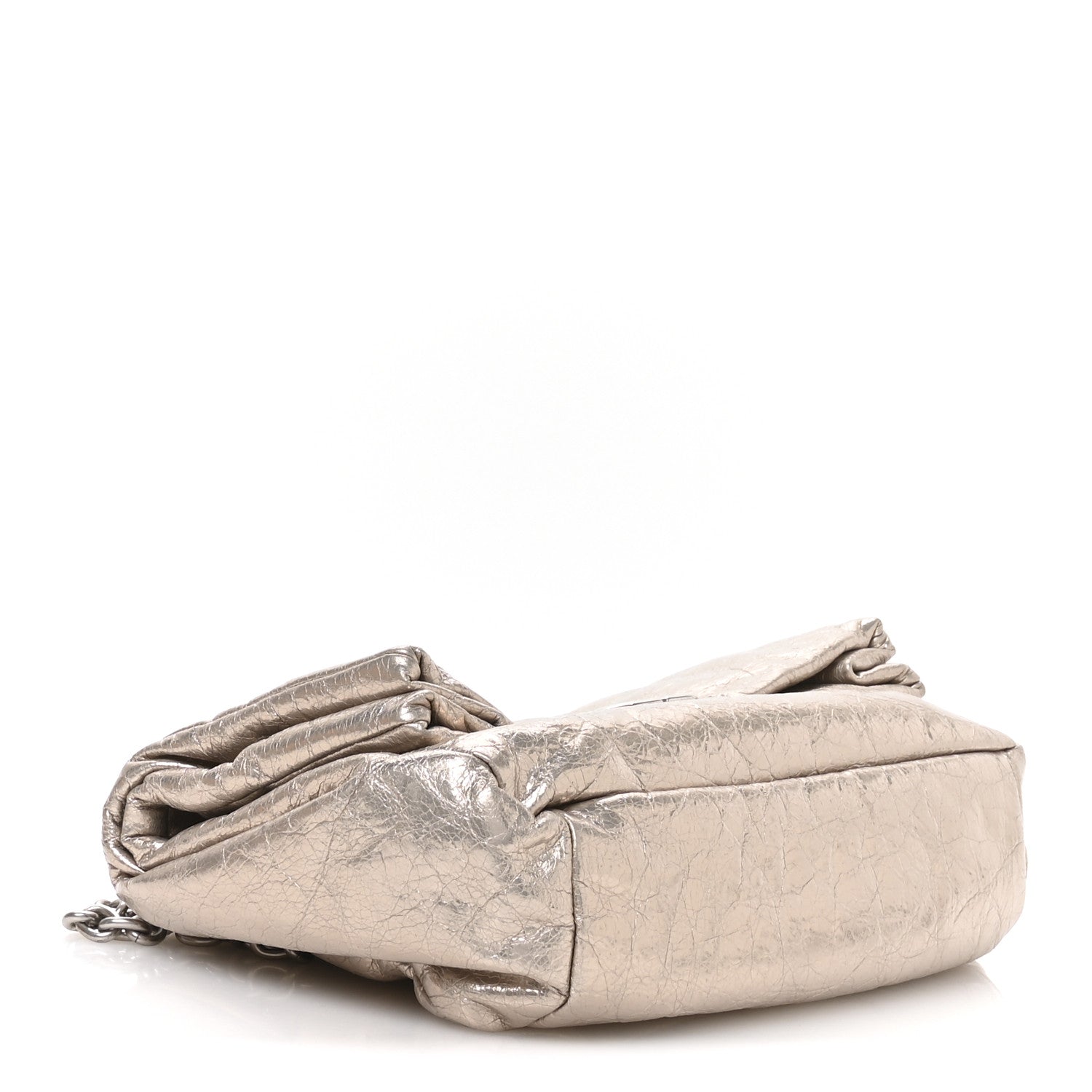 Balenciaga Metallized Arena Calfskin Small Monaco Chain Shoulder Bag Stone Beige 4 of 11