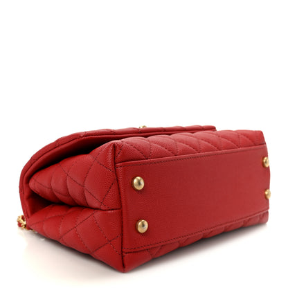 Chanel Caviar Lizard Embossed Quilted Mini Coco Handle Flap Red 4 of 11