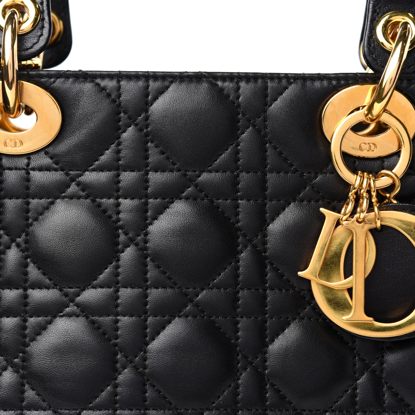 Lambskin Cannage Large Lady Dior Black