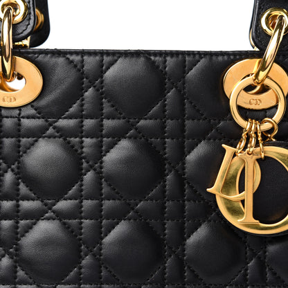 Christian Dior Lambskin Cannage Large Lady Dior Black 9 of 9