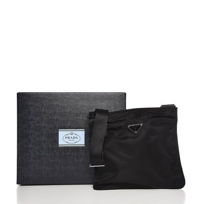 Prada Nylon Vela Small Flat Messenger Bag Black 11 of 11