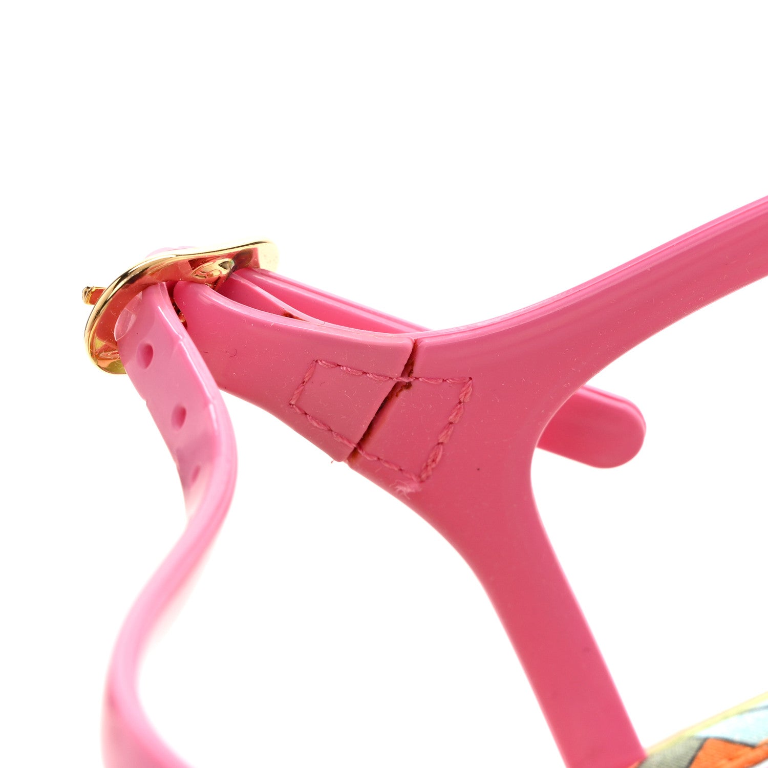 Fendi Fabric Calfskin Promenade Slingback Sandals 35 Arancio Multicolor Lipstick 10 of 12