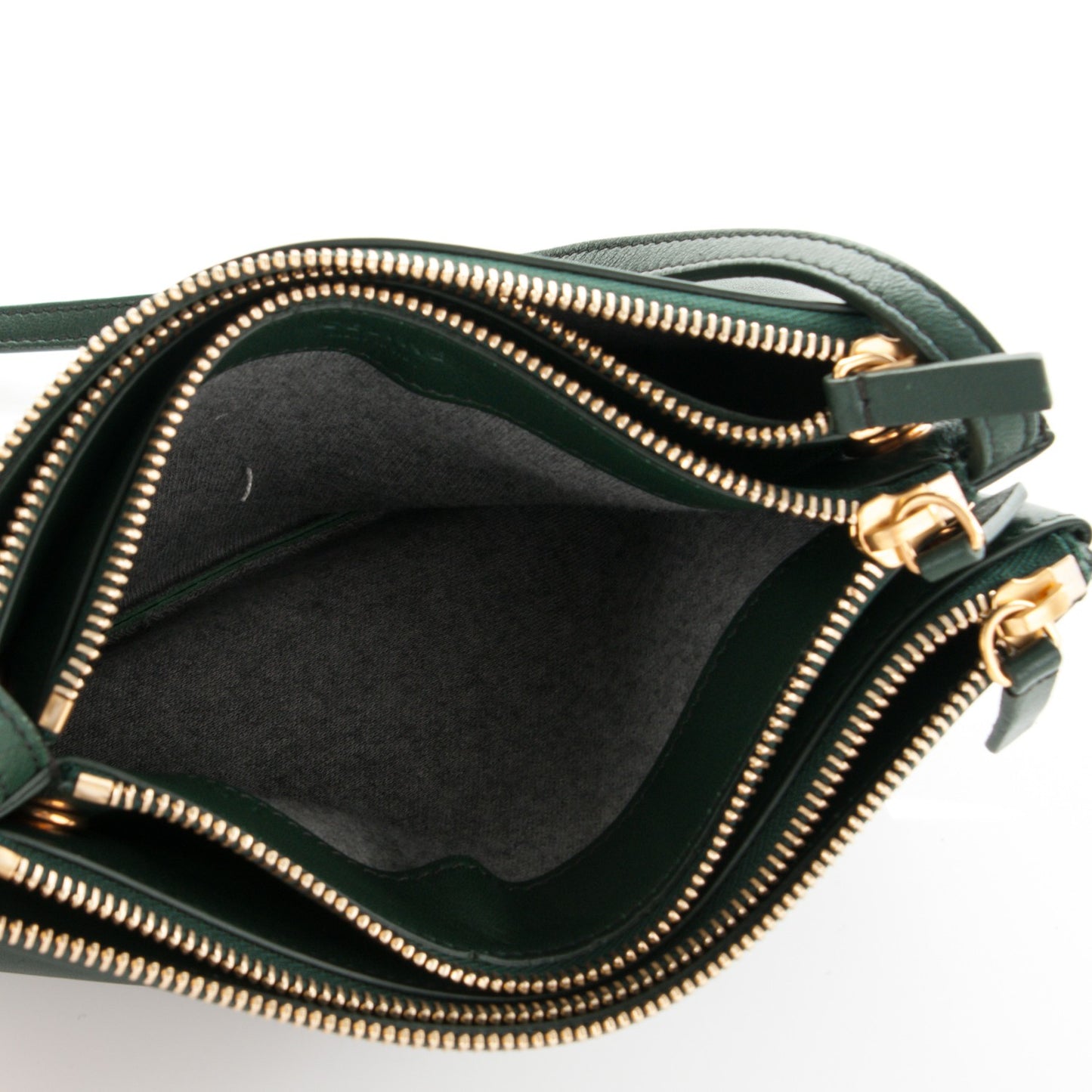 Lambskin Small Trio Crossbody Bag Dark Green
