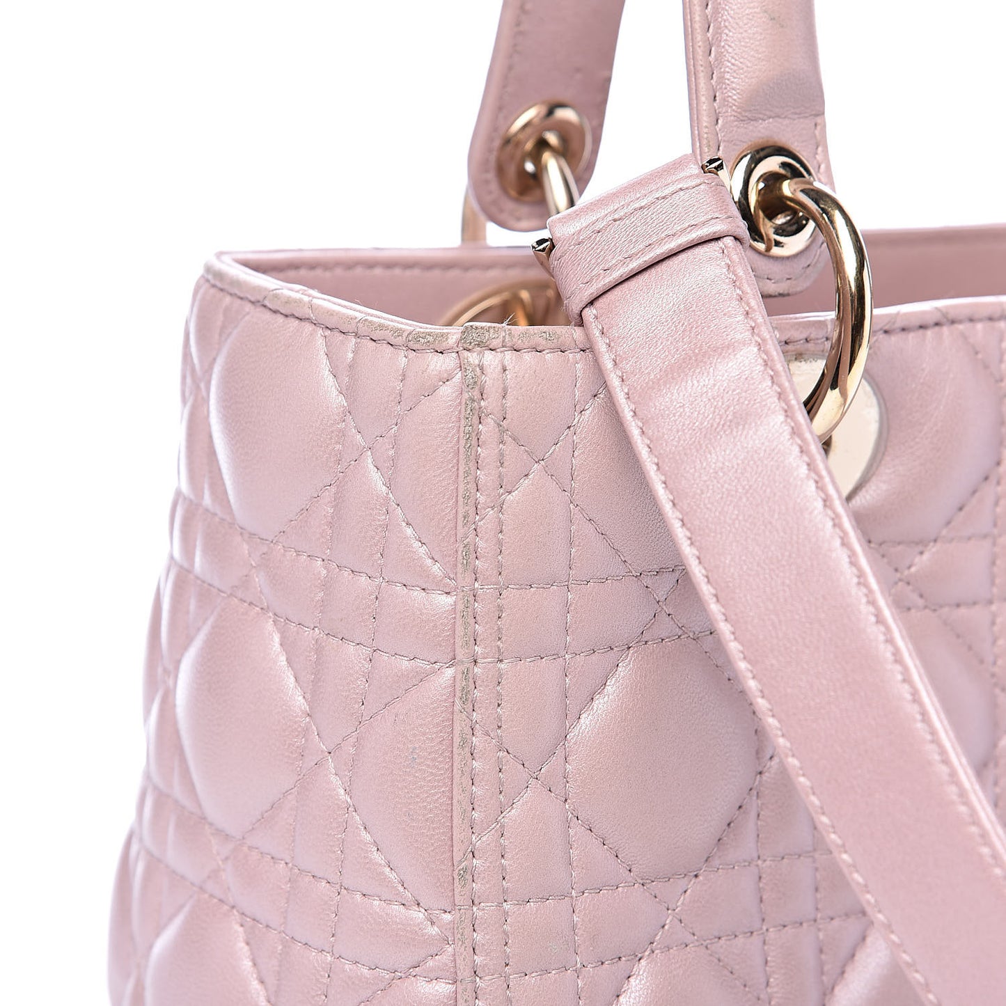 Pearly Lambskin Cannage Medium Lady Dior Lotus