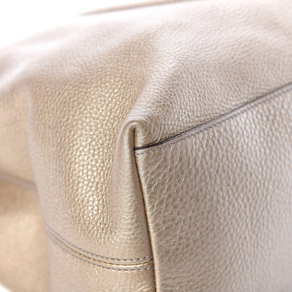 Gucci Metallic Pebbled Calfskin Medium Soho Chain Shoulder Bag Golden Beige 10 of 15