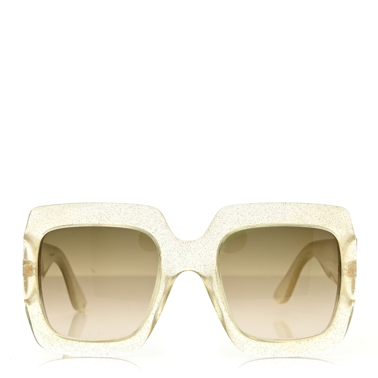 Gucci Glitter Acetate Square Frame Sunglasses GG0053S Silver 2 of 7