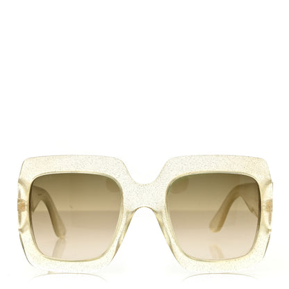 Gucci Glitter Acetate Square Frame Sunglasses GG0053S Silver 2 of 7