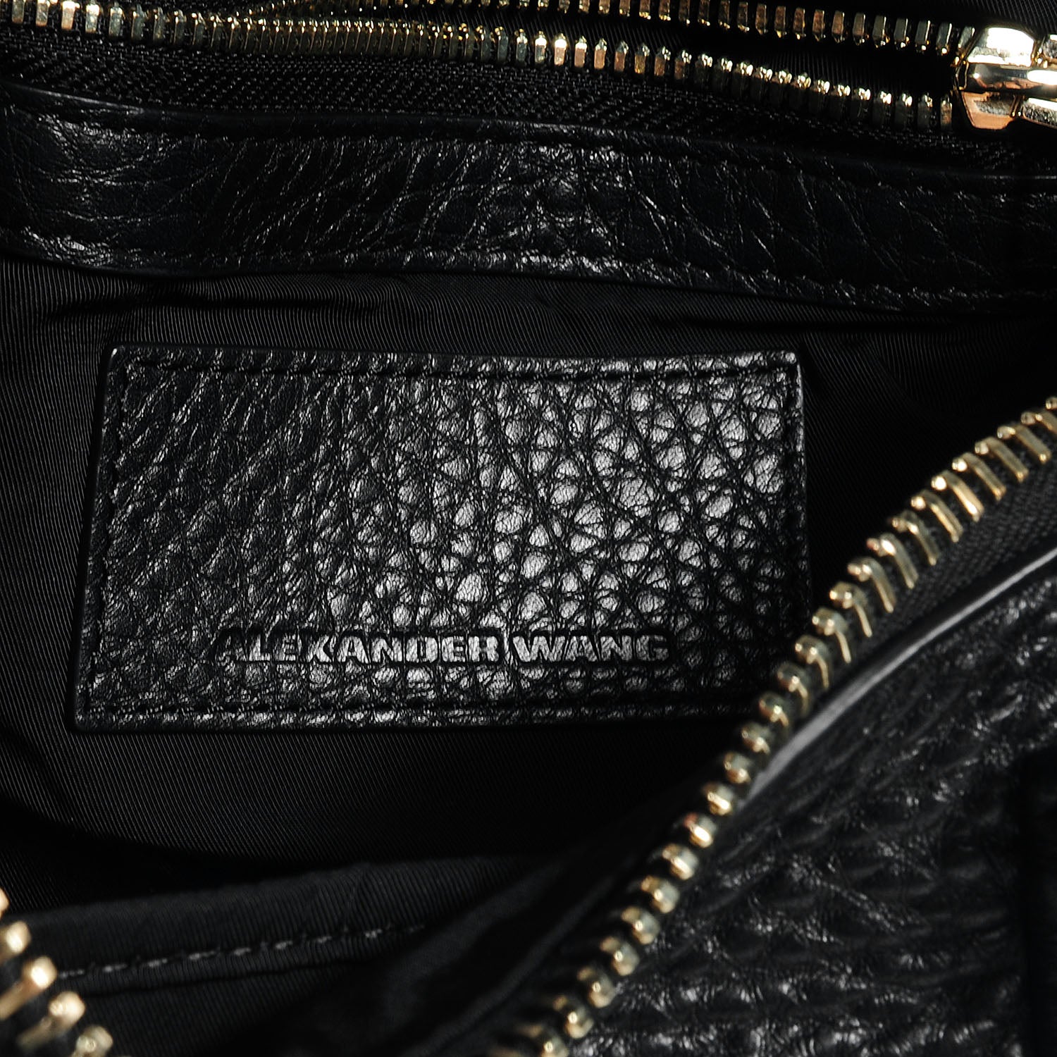 Alexander Wang Pebbled Leather Rockie Black w Pale Gold Hardware 6 of 7