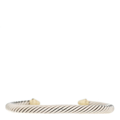 David Yurman Sterling Silver 14K Yellow Gold 5mm Cable Classics Bracelet 2 of 3