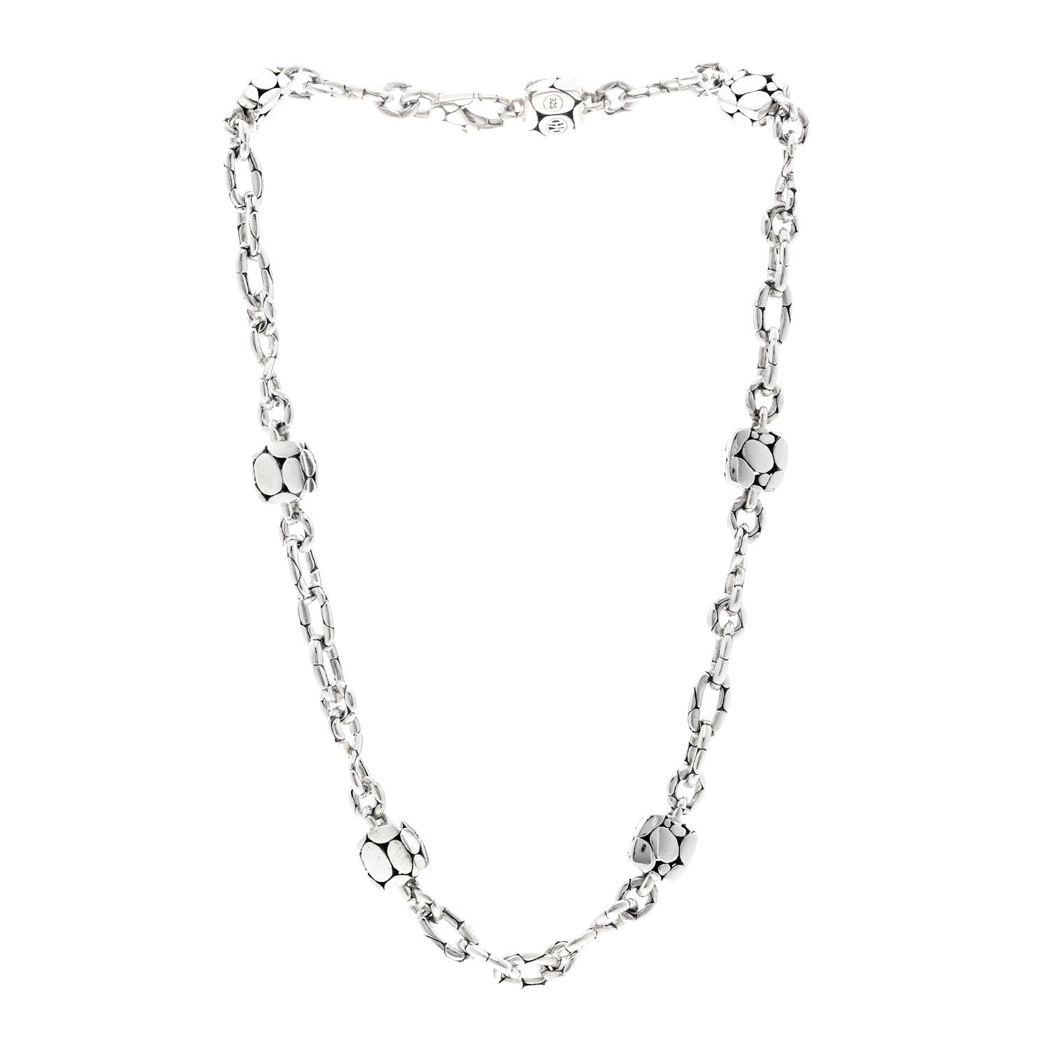 John Hardy Sterling Silver Kali Dot Bead Square Station Necklace 3 of 4