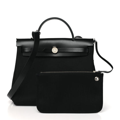 Hermes Military Toile Vache Hunter Herbag Zip PM 31 Black 3 of 11