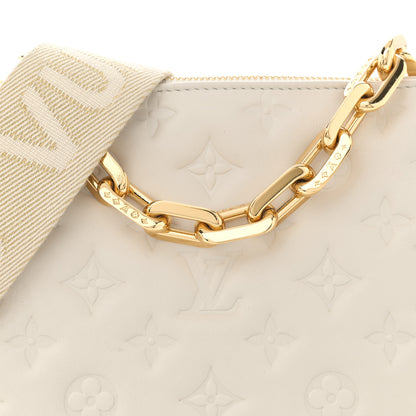Louis Vuitton Lambskin Embossed Monogram Coussin PM Beige Cream 8 of 10