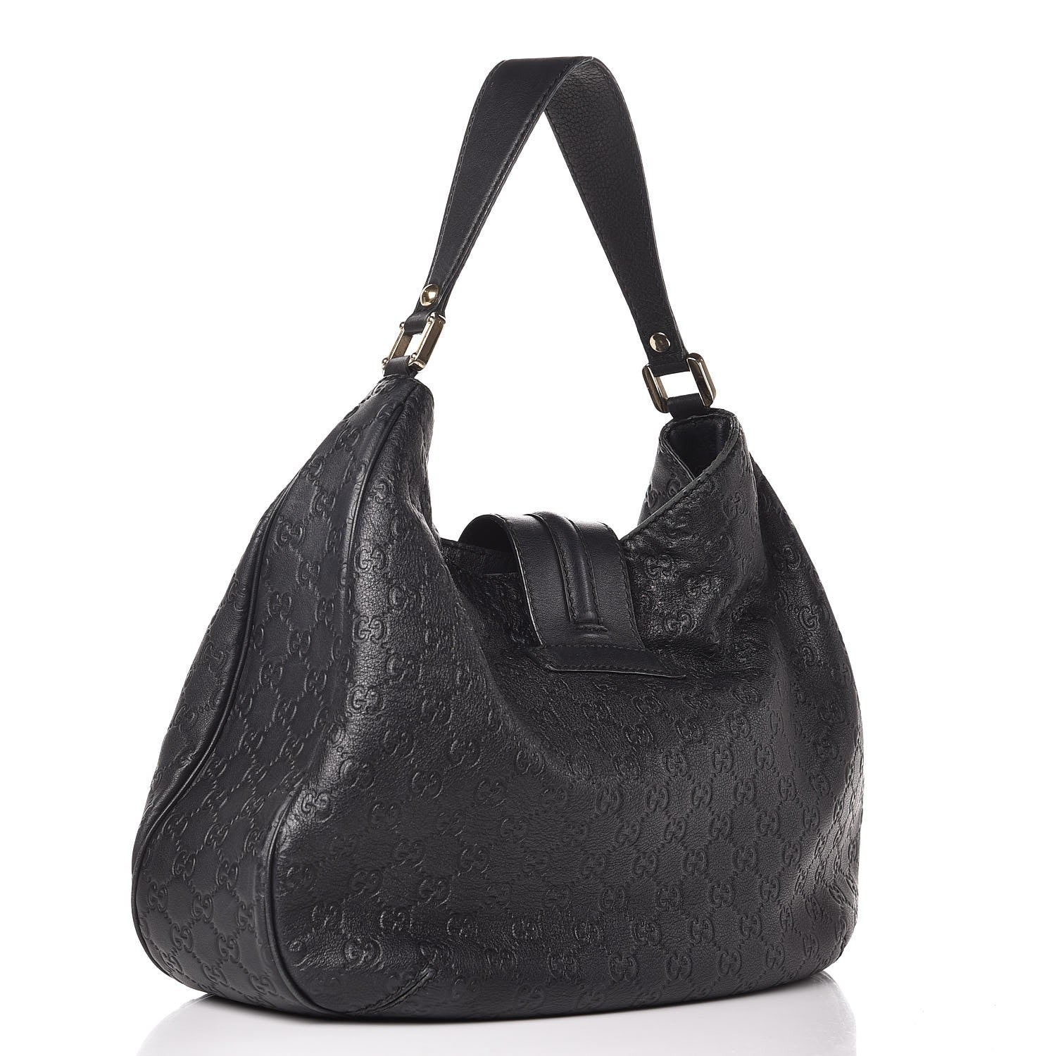 Gucci Guccissima Large New Ladies Web Hobo Black 3 of 12