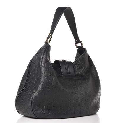 Gucci Guccissima Large New Ladies Web Hobo Black 3 of 12