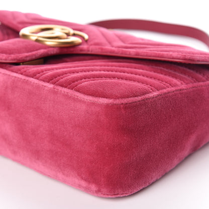 Gucci Velvet Matelasse Small GG Marmont Shoulder Bag Light Raspberry Rose 9 of 11