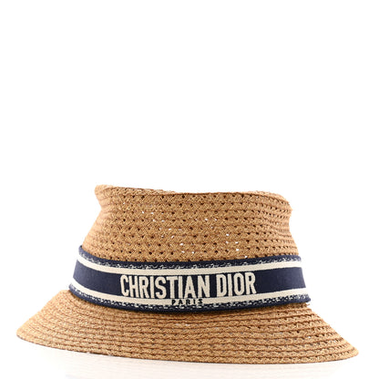 Christian Dior Straw Dioresort Brim Hat 58 Natural 3 of 10