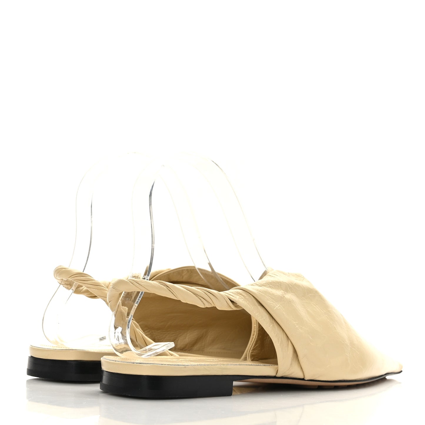 Shiny Light Nappa BV Point Ballet Flats 37 Butter