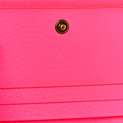 Gucci Calfskin Flora Print Zumi Card Case Fuxia Fluo 6 of 10