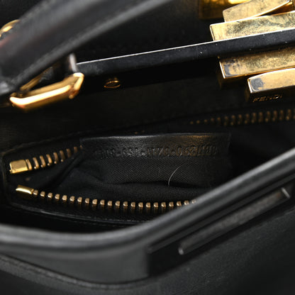 Fendi Vitello Seta Shiny Nappa Medium Peekaboo Iconic Satchel Black 8 of 17