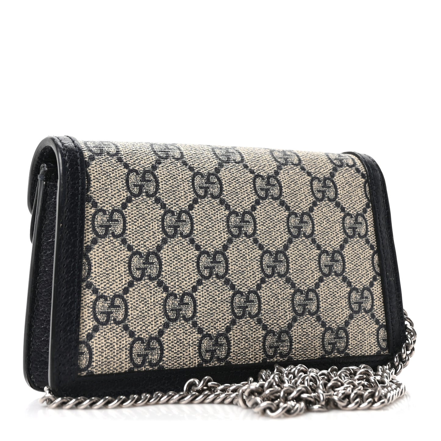GG Supreme Monogram Textured Dollar Calfskin Super Mini Dionysus Shoulder Bag Beige Blue