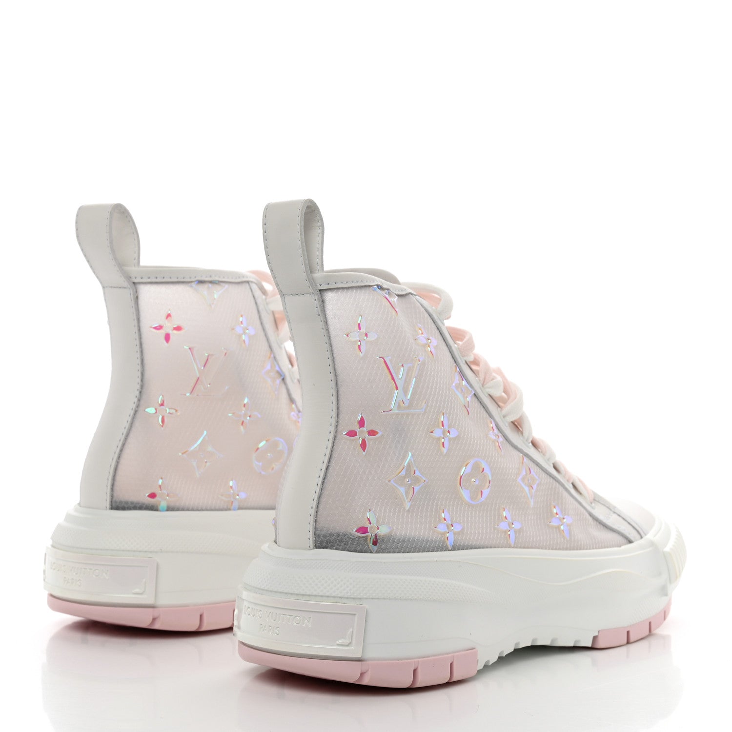 Louis Vuitton Iridescent Technical Mesh Monogram LV Squad Sneaker Boots 39 Rose Clair 4 of 8