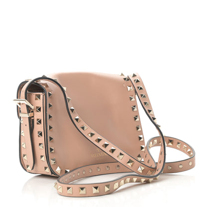 Valentino Garavani Vitello Small Rockstud Flap Saddle Bag Soft Noisette 3 of 9