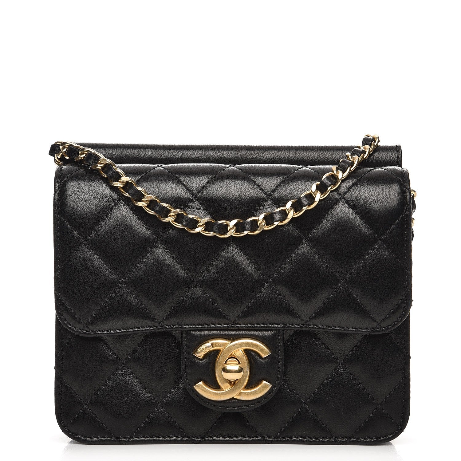 Chanel Lambskin Quilted Crossing Times Mini Flap Black 1 of 10