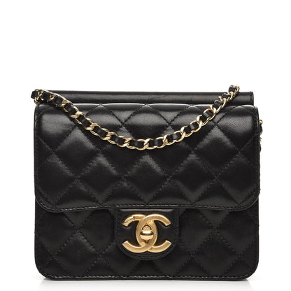 Chanel Lambskin Quilted Crossing Times Mini Flap Black 1 of 10