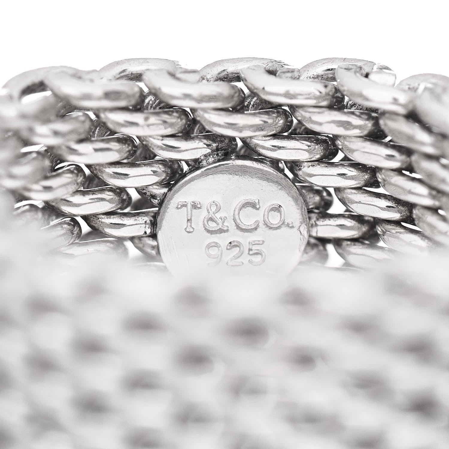 Tiffany Sterling Silver Somerset Mesh Ring 49 5 4 of 4