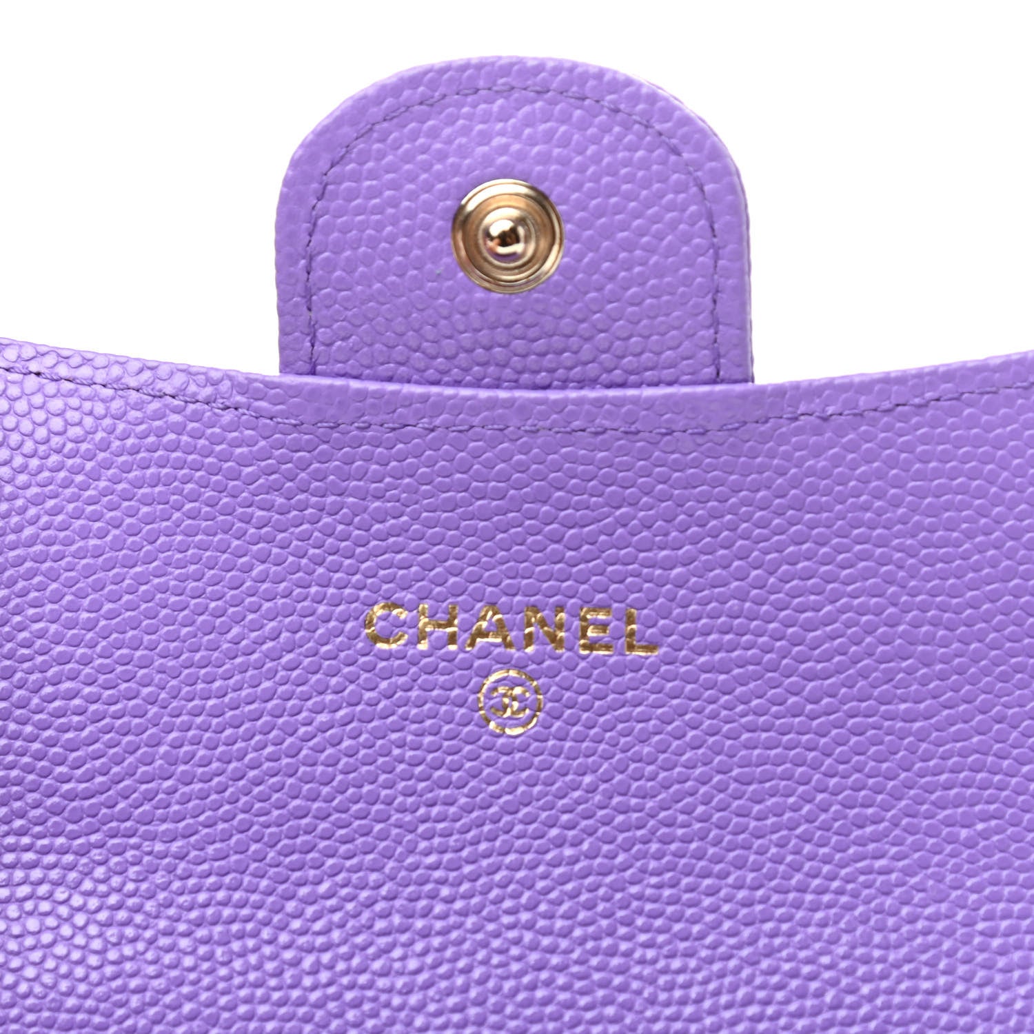 Chanel Caviar Quilted Flap Card Holder Wallet Purple 6 of 13