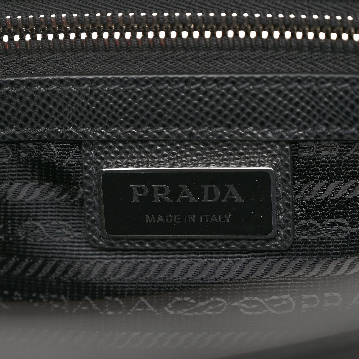 Prada Saffiano Cuir Triangle Logo Embossed Vertical Tote Black 6 of 11