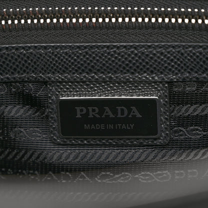 Prada Saffiano Cuir Triangle Logo Embossed Vertical Tote Black 6 of 11
