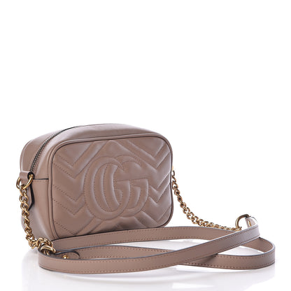 Gucci Calfskin Matelasse Mini GG Marmont Chain Shoulder Bag Porcelain Rose 3 of 10