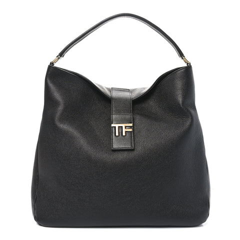 Grained Calfskin Medium TF Hobo Black