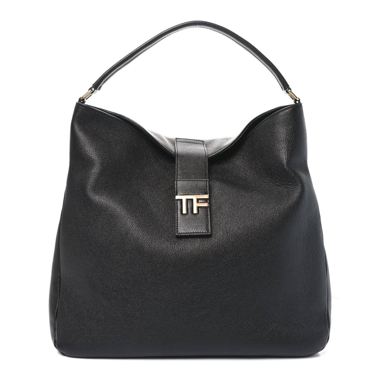 Grained Calfskin Medium TF Hobo Black